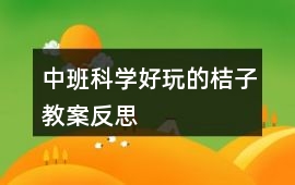 中班科學好玩的桔子教案反思