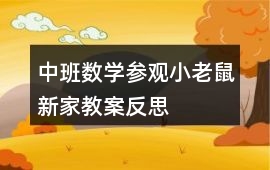 中班數學參觀小老鼠新家教案反思