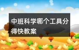 中班科學(xué)哪個工具分得快教案