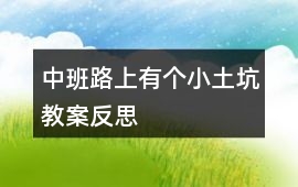 中班路上有個(gè)小土坑教案反思
