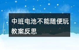 中班電池不能隨便玩教案反思