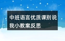 中班語言優(yōu)質(zhì)課別說我小教案反思