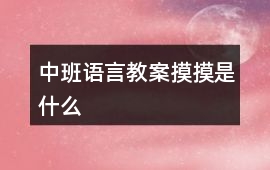 中班語言教案摸摸是什么