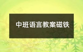 中班語言教案磁鐵