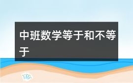 中班數學等于和不等于