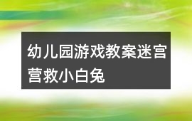 幼兒園游戲教案迷宮營救小白兔
