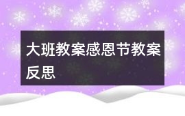 大班教案感恩節教案反思