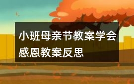 小班母親節教案學會感恩教案反思