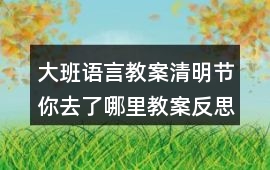 大班語言教案清明節你去了哪里教案反思