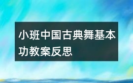 小班中國古典舞基本功教案反思