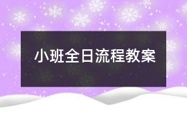 小班全日流程教案