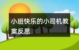 小班快樂的小司機教案反思