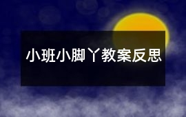小班小腳丫教案反思