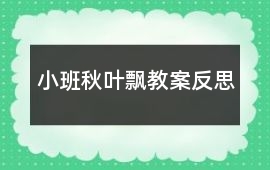 小班秋葉飄教案反思