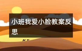 小班我愛小臉教案反思