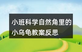 小班科學自然角里的小烏龜教案反思