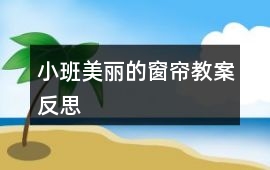 小班美麗的窗簾教案反思