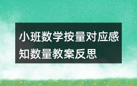 小班數(shù)學(xué)按量對應(yīng)感知數(shù)量教案反思