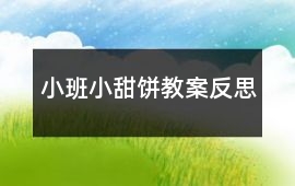 小班小甜餅教案反思