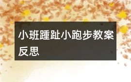 小班踵趾小跑步教案反思