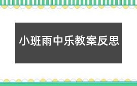 小班雨中樂教案反思