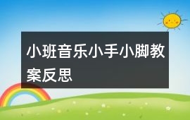小班音樂(lè)小手小腳教案反思