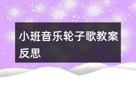 小班音樂輪子歌教案反思