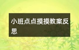 小班點(diǎn)點(diǎn)摸摸教案反思