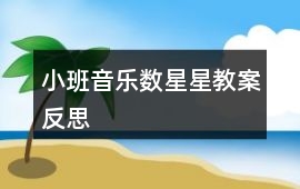 小班音樂數星星教案反思