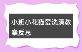 小班小花貓愛洗澡教案反思