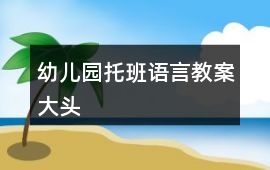 幼兒園托班語言教案大頭