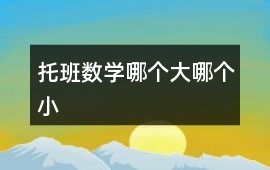 托班數學哪個大、哪個小