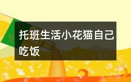 托班生活小花貓自己吃飯