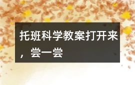 托班科學(xué)教案打開來，嘗一嘗