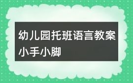 幼兒園托班語言教案小手小腳