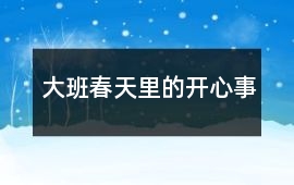 大班春天里的開心事