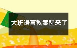 大班語言教案醒來了