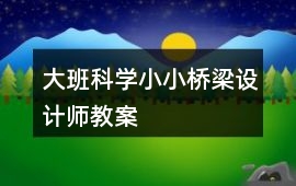 大班科學小小橋梁設計師教案