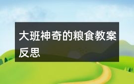 大班神奇的糧食教案反思