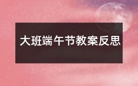 大班端午節教案反思