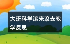 大班科學滾來滾去教學反思