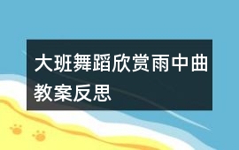 大班舞蹈欣賞雨中曲教案反思