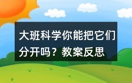 大班科學你能把它們分開嗎？教案反思