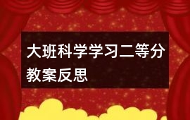 大班科學(xué)學(xué)習(xí)二等分教案反思