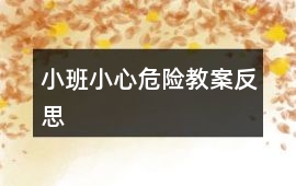 小班小心、危險教案反思