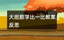 大班數學比一比教案反思
