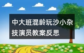 中大班混齡玩沙小雜技演員教案反思