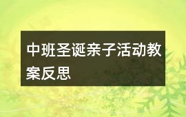 中班圣誕親子活動(dòng)教案反思