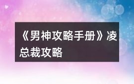 《男神攻略手冊》凌總裁攻略