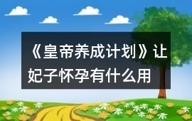 《皇帝養成計劃》讓妃子懷孕有什么用